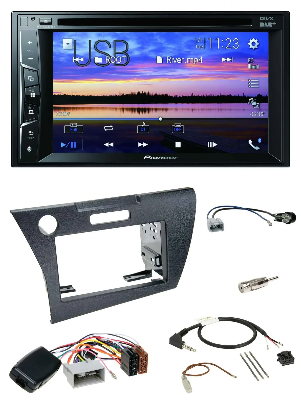 Pioneer Bluetooth 2DIN USB DVD DAB Lenkrad Autoradio für Honda CR-Z 2010-2013