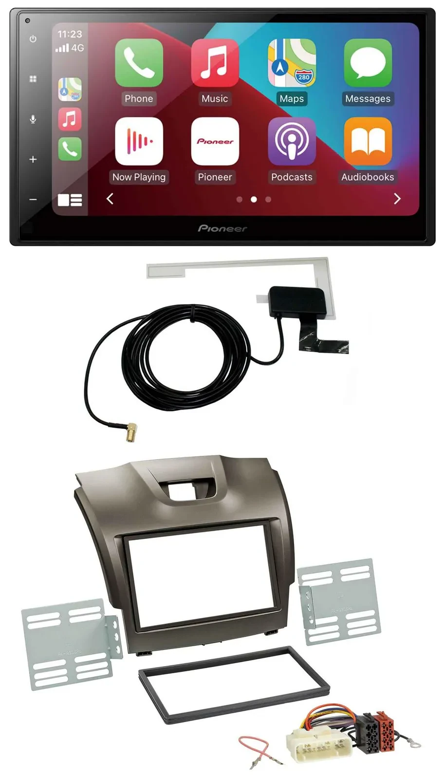 Pioneer USB Bluetooth DAB MP3 2DIN Autoradio für Isuzu D-Max ab 2012 grau