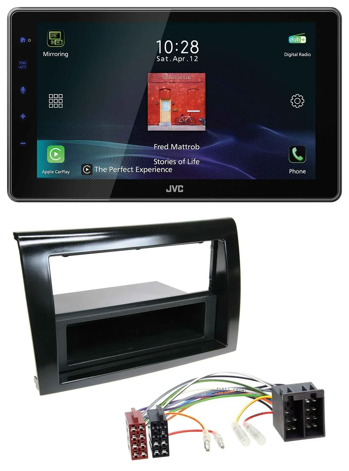 Автомагнитола JVC DAB, MP3, Bluetooth, USB для Fiat Bravo (с 2007)