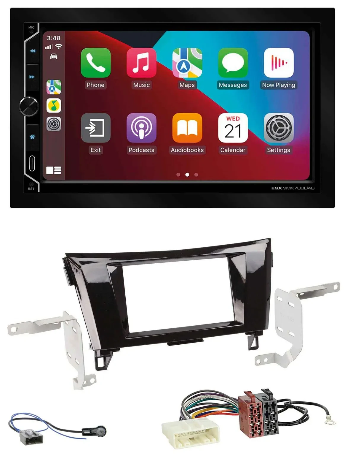 ESX 2DIN DAB USB MP3 Bluetooth Autoradio für Nissan Qashqai X-Trail ab 14