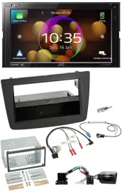 JVC DAB Lenkrad 2DIN Bluetooth USB Autoradio für Alfa Romeo Mito 08-14 schwarz