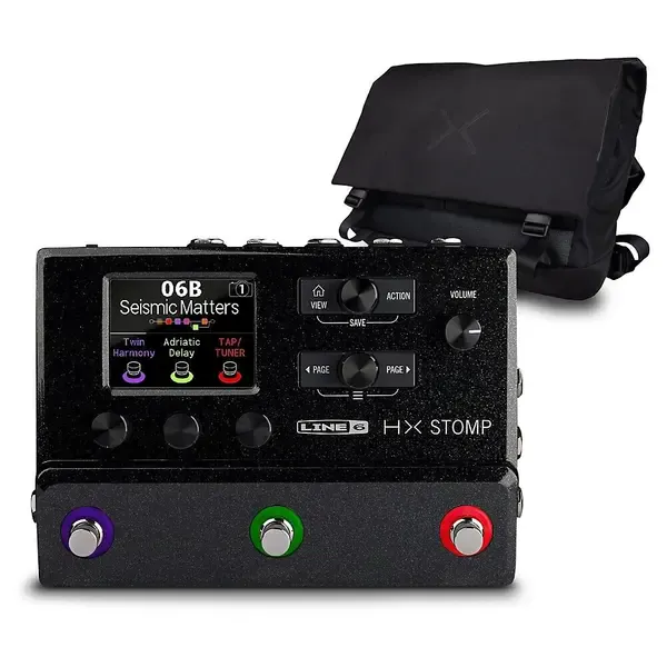 Line 6 HX Stomp Multi-Effects Pedal Black with HX Messenger Bag