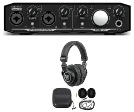 Mackie Onyx Producer 2.2 2x2 USB MIDI Recording Studio Interface + Headphones