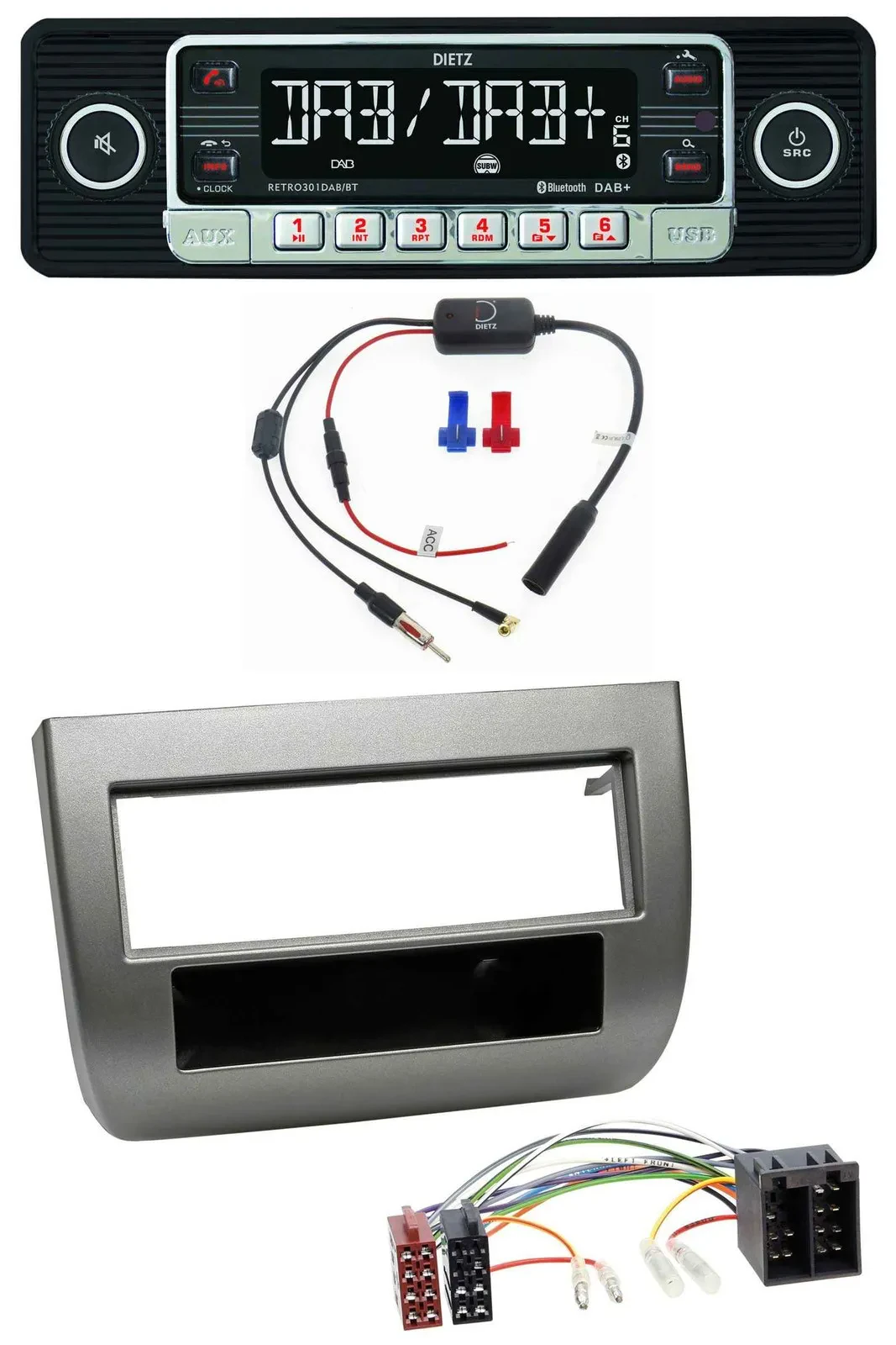 Dietz MP3 DAB Bluetooth USB Autoradio für Lancia Y (843 03-11) anthrazit