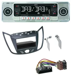 Dietz Bluetooth MP3 DAB USB Autoradio für Ford C-Max / Kuga - dunkelgrau