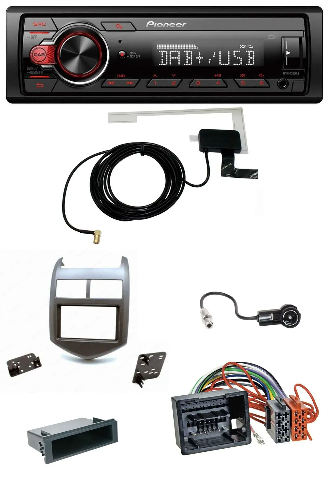 Автомагнитола Pioneer 1-DIN MP3 DAB USB AUX для Chevrolet Aveo/Sonic (с 2011)