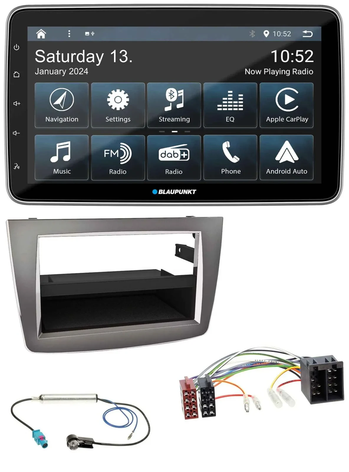 Автомагнитола для Alfa Romeo MiTo (955, 2008–2014) Blaupunkt USB, SD, MP3, Bluetooth, DAB, ISO