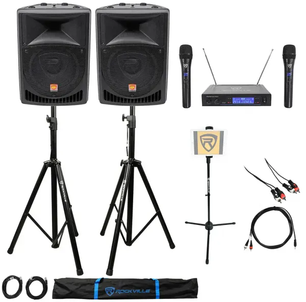 Rockville Pro Dual 8" Karaoke Machine/System 4 Youtube/iPad/iPhone/Laptop/Tablet