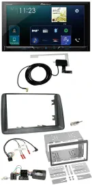 Автомагнитола Pioneer 2-DIN DAB USB Bluetooth для Fiat Panda 2007–2012, серый, поддержка управления с руля