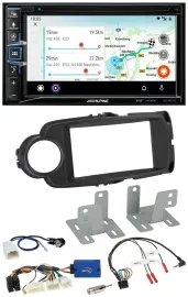 Alpine Bluetooth TMC USB DAB 2DIN Lenkrad Navigation für Toyota Yaris ab 2014 sc