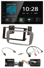 Автомагнитола для Ford Mondeo/S-Max (с 2007) Kenwood 2-DIN, Bluetooth, DAB, USB, поддержка управления с руля, серебристая