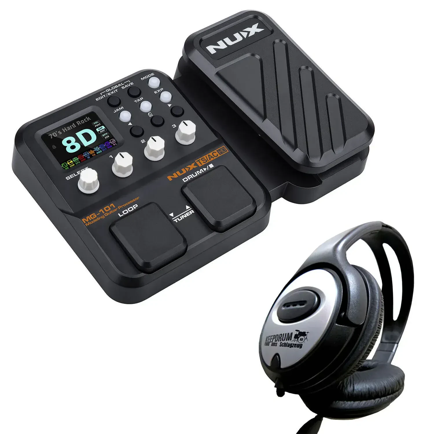 Процессор эффектов NUX MG101 с наушниками