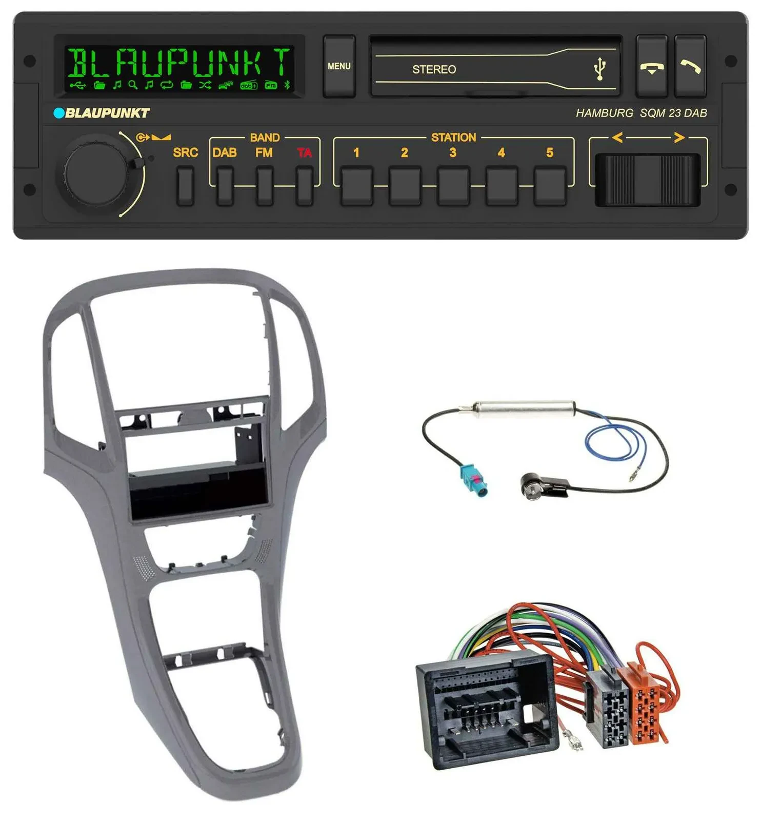 Автомагнитола для Opel Astra J Blaupunkt USB, DAB, Bluetooth, MP3 серый титан