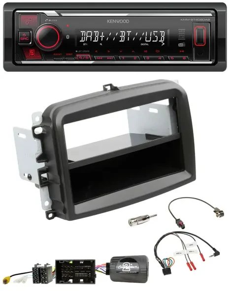 Kenwood Lenkrad Bluetooth USB DAB Autoradio für Fiat 500 L (ab 2012)