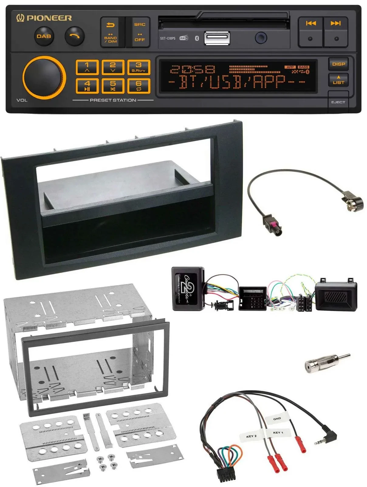 Автомагнитола Pioneer DAB, USB, Bluetooth, для Ford Kuga 2008–2012, черная