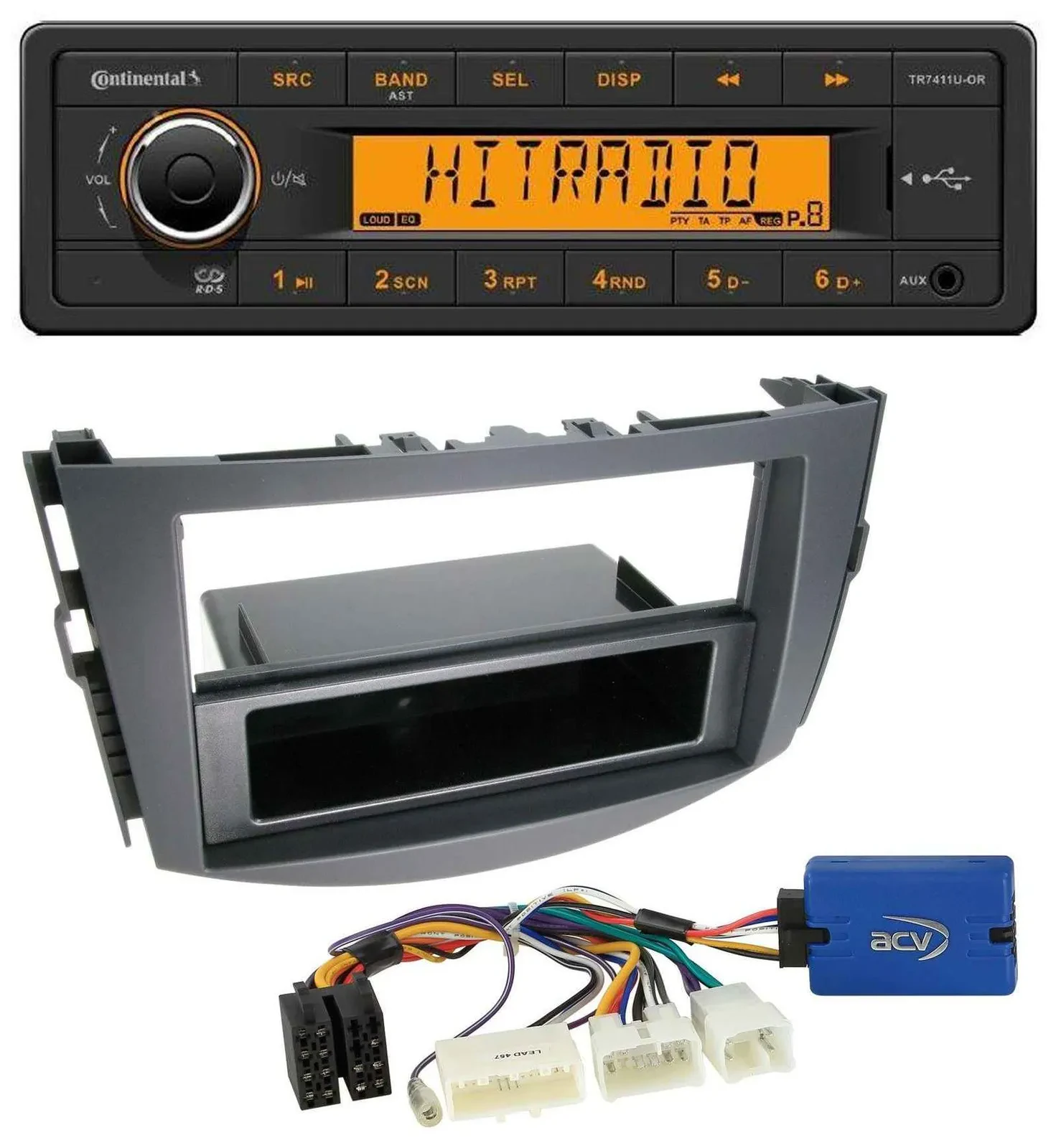 Continental 1DIN USB AUX MP3 Autoradio für Toyota RAV-4 (11-13) - 28 Pin
