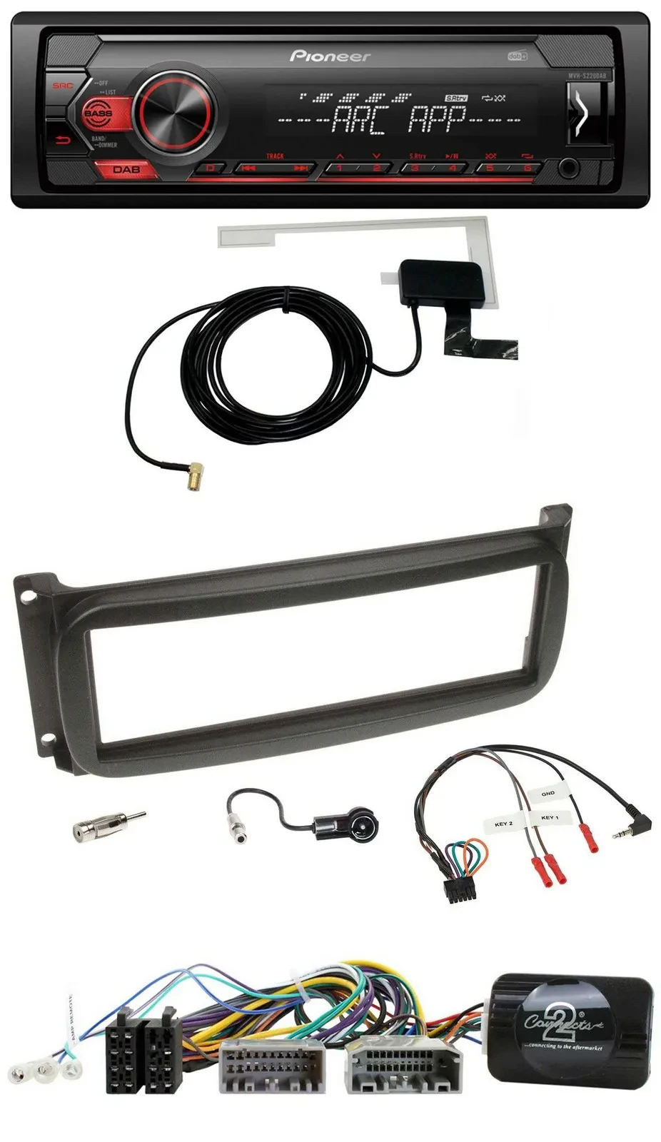 Pioneer 1DIN USB DAB MP3 Lenkrad Autoradio für Chrysler Dofge RAM ab 2002