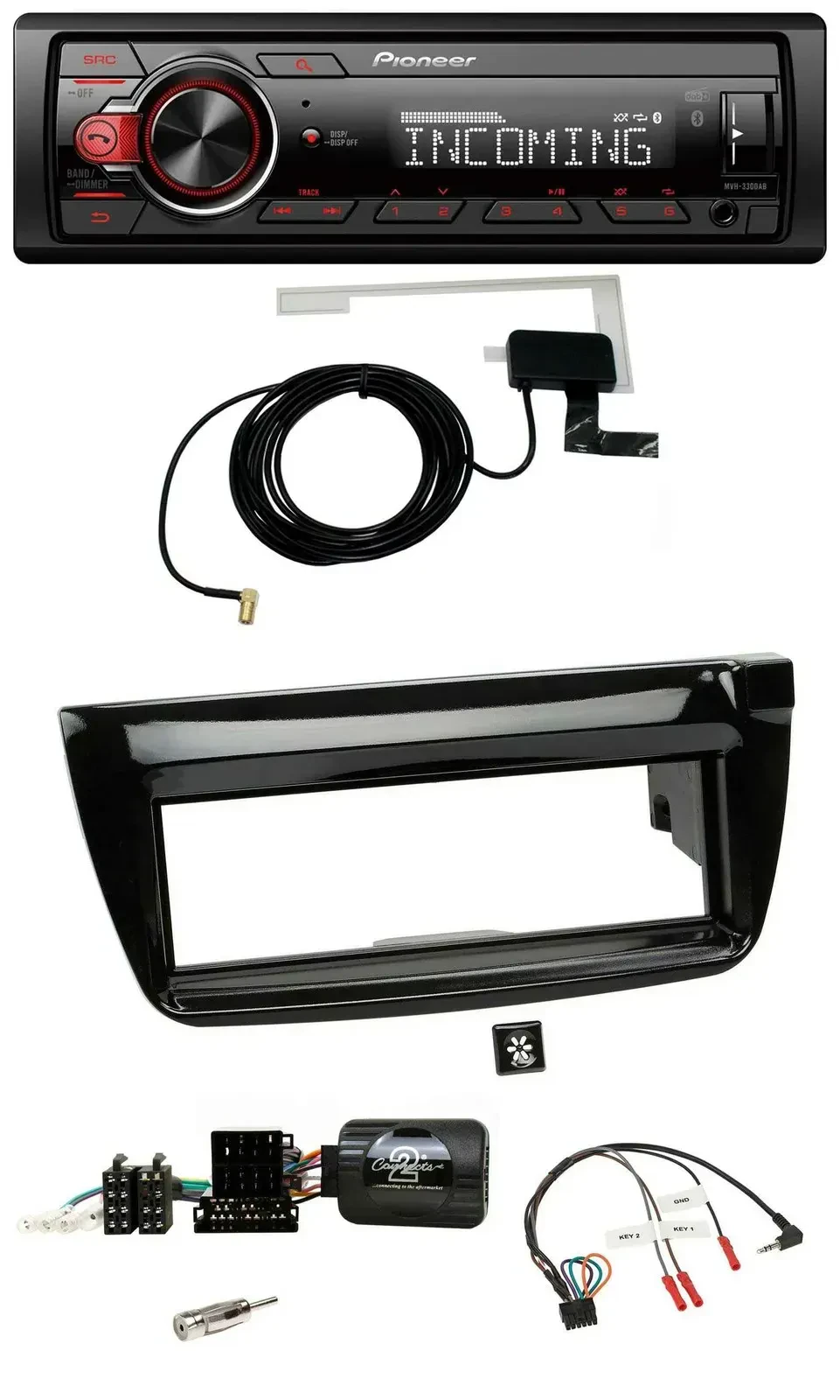 Автомагнитола для Fiat Doblo 2012–2015 Pioneer DAB, Bluetooth, USB, черный глянец