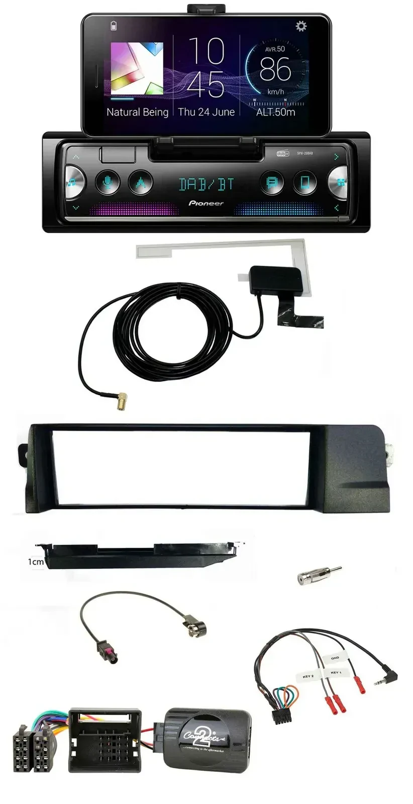 Автомагнитола для BMW 3 Series E46 (2001–2007) Pioneer DAB, Bluetooth, USB, поддержка кнопок на руле