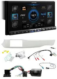Alpine DAB 2DIN USB Bluetooth Lenkrad Autoradio für Alfa Giulietta 10-14 940 wei