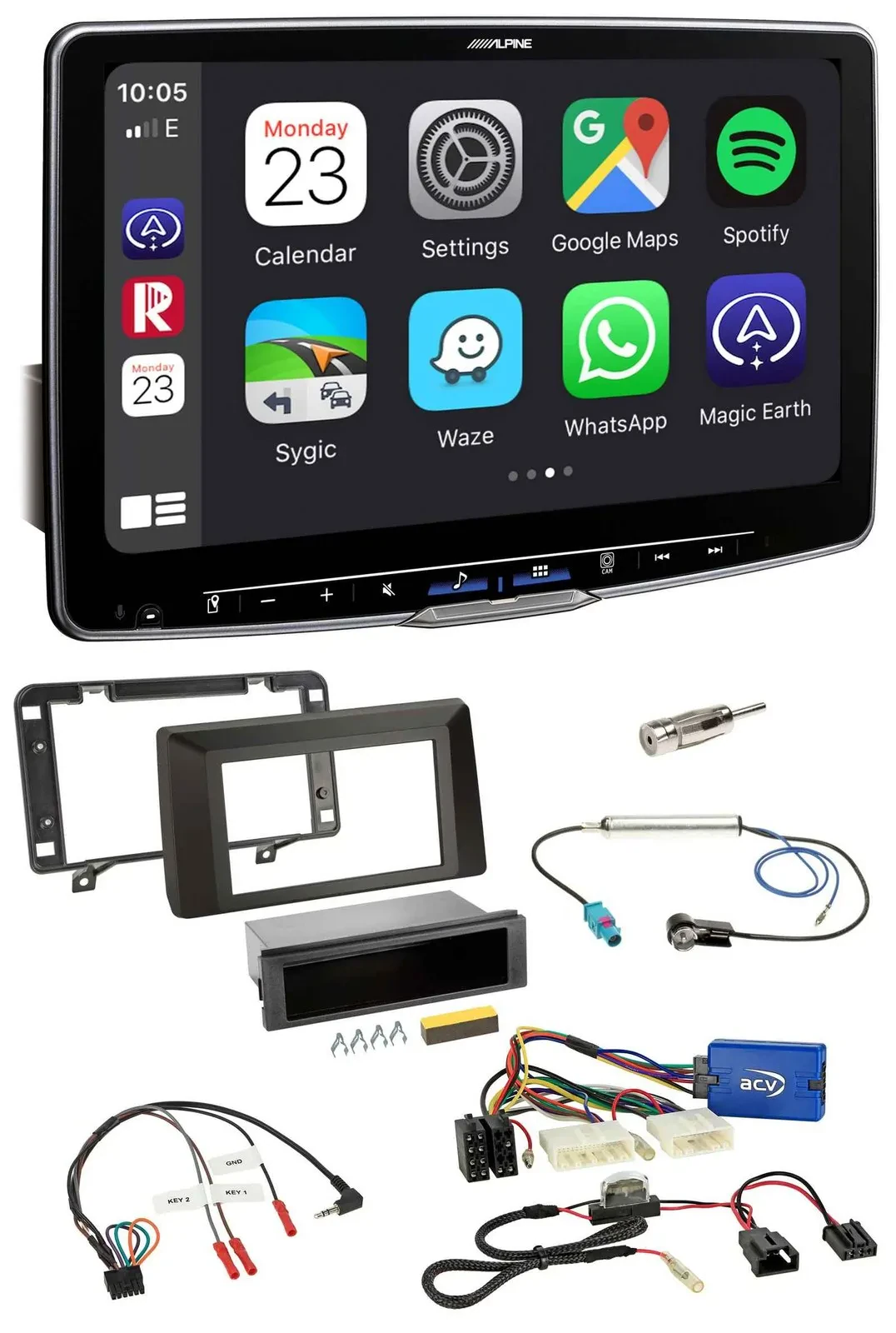 Alpine Lenkrad USB Bluetooth DAB Autoradio für Dacia Duster ab 2021