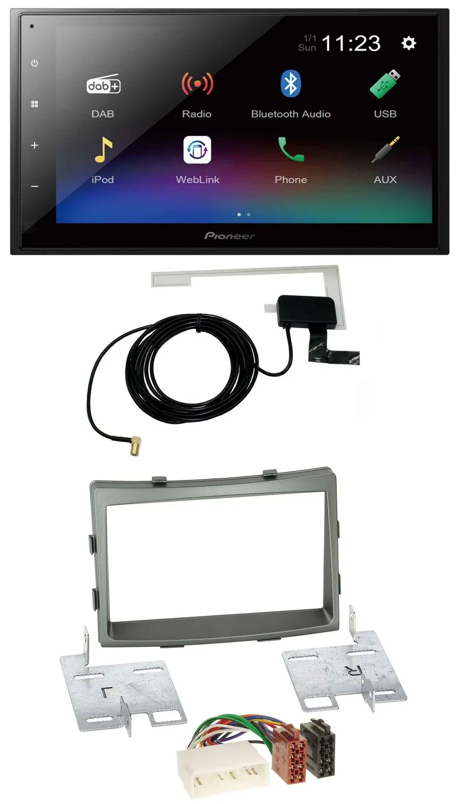 Автомагнитола для SsangYong Rodius (с 2013) Pioneer 2DIN, DAB, Bluetooth, USB, MP3