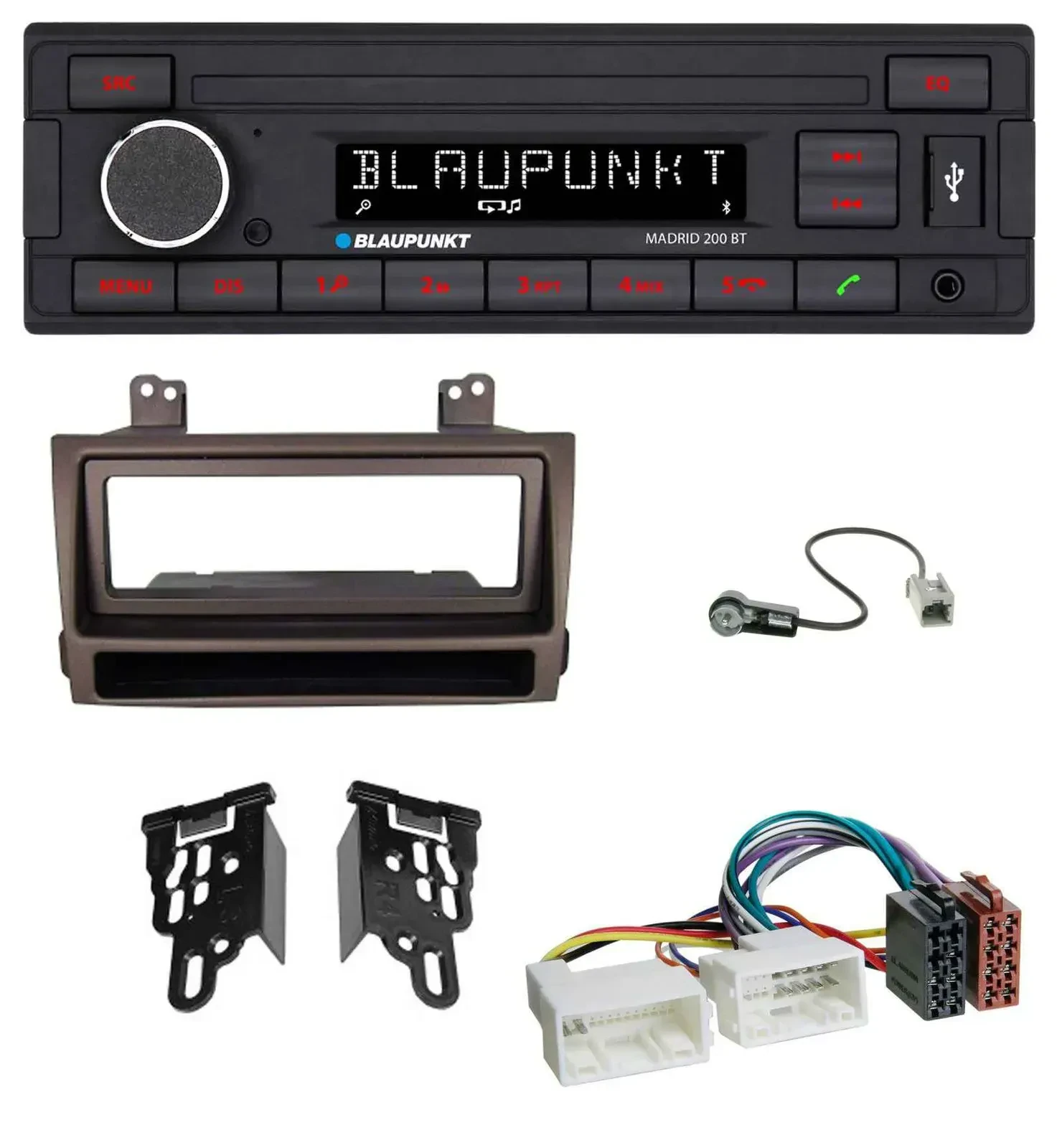 Blaupunkt USB AUX Bluetooth MP3 Autoradio für Hyundai Sonata ab 09 dunkelbraun m