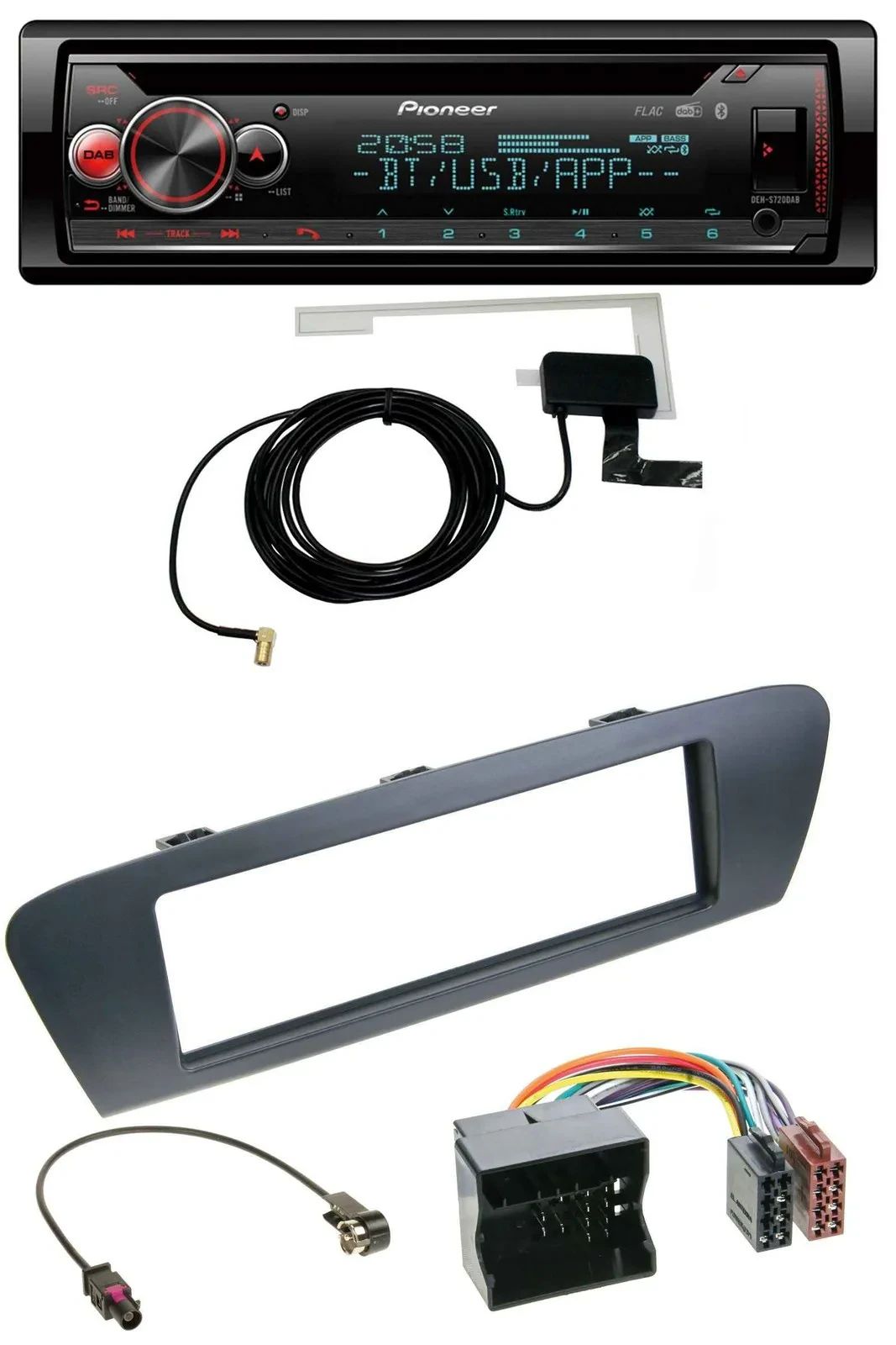 Автомагнитола Pioneer для Renault Scenic (с 2012), DAB, CD, MP3, USB, Bluetooth, серый