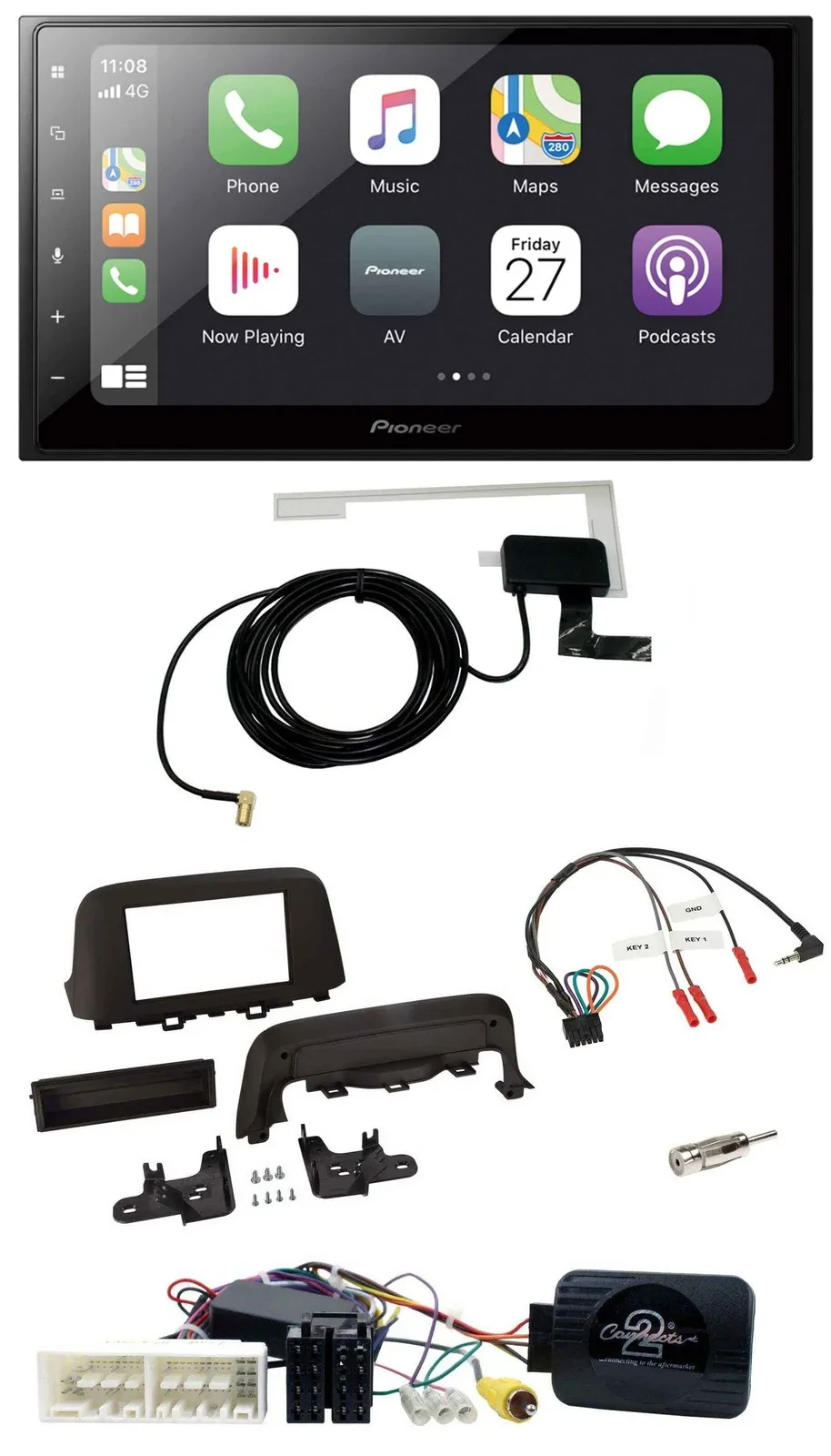 Автомагнитола для Hyundai Kona Pioneer 2DIN USB Bluetooth DAB (с 2013)