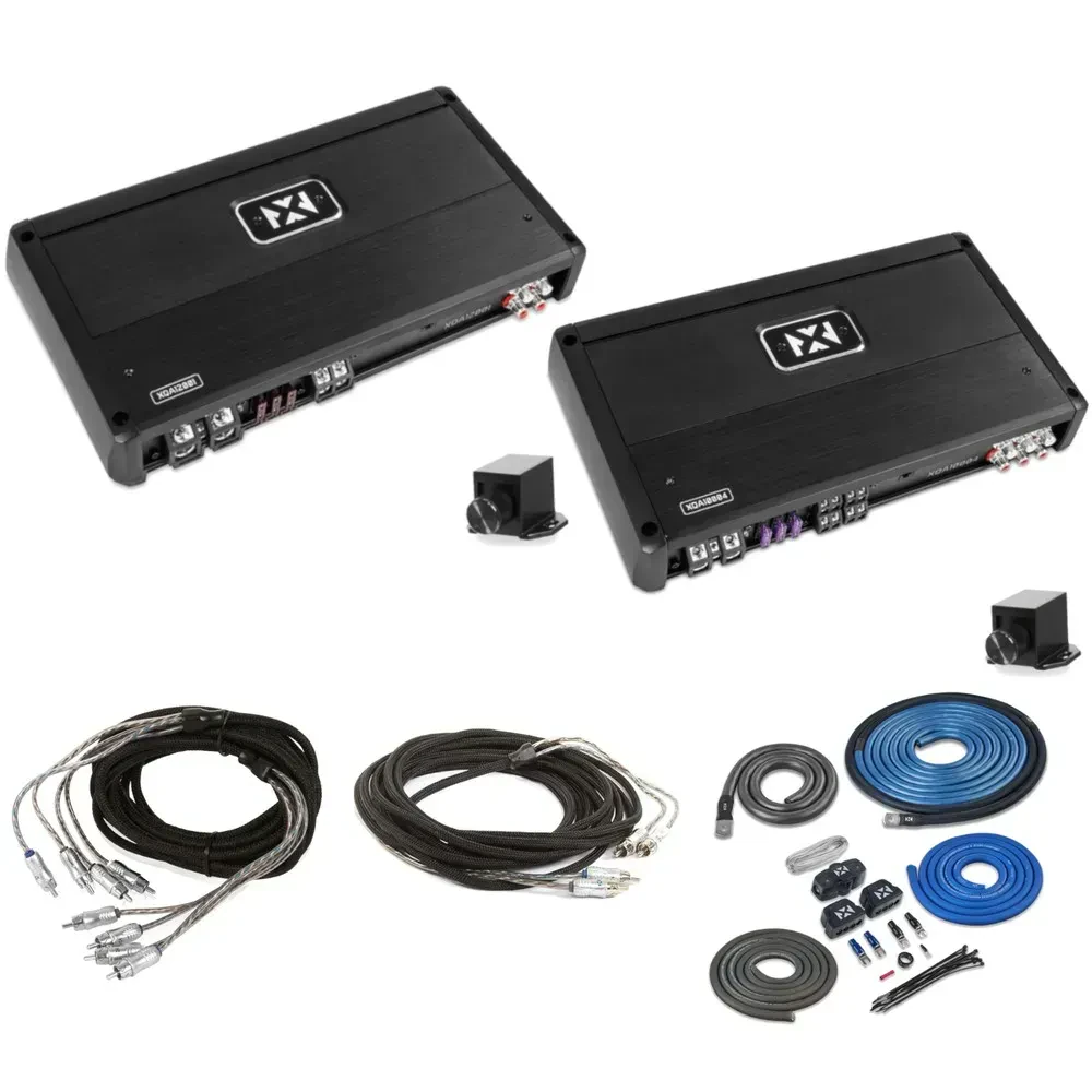 Усилитель мощности NVX 4-канальный + моно 600W (набор) с монтажным комплектом и кабелем