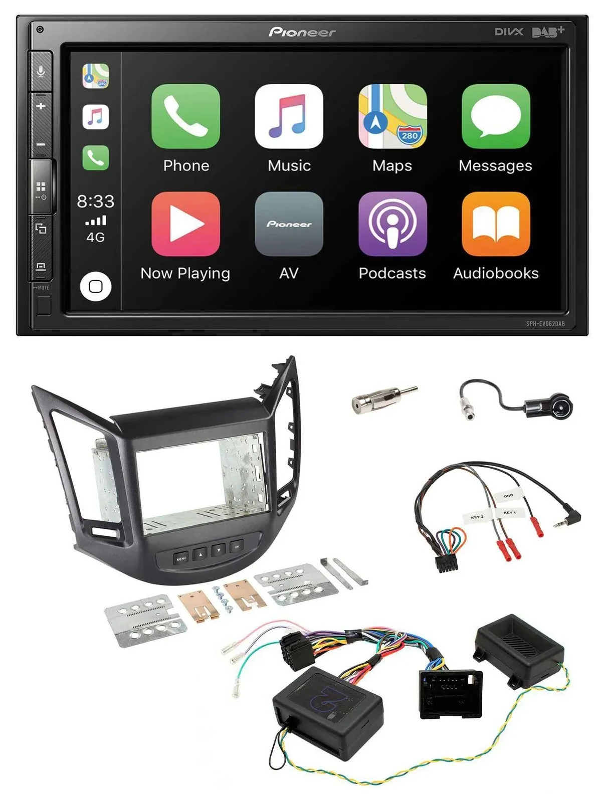 Pioneer USB Lenkrad DAB 2DIN Bluetooth Autoradio für Chevrolet Orlando 2011-2018