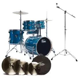 Jungle Set Ahorn Drum-Set 16" BassDrum Grün Chrom Hardware Becken Zubehör 4tlg