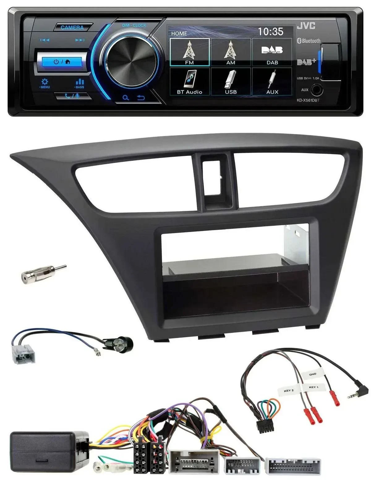 Автомагнитола для Honda Civic (с 2012) JVC Bluetooth, USB, DAB