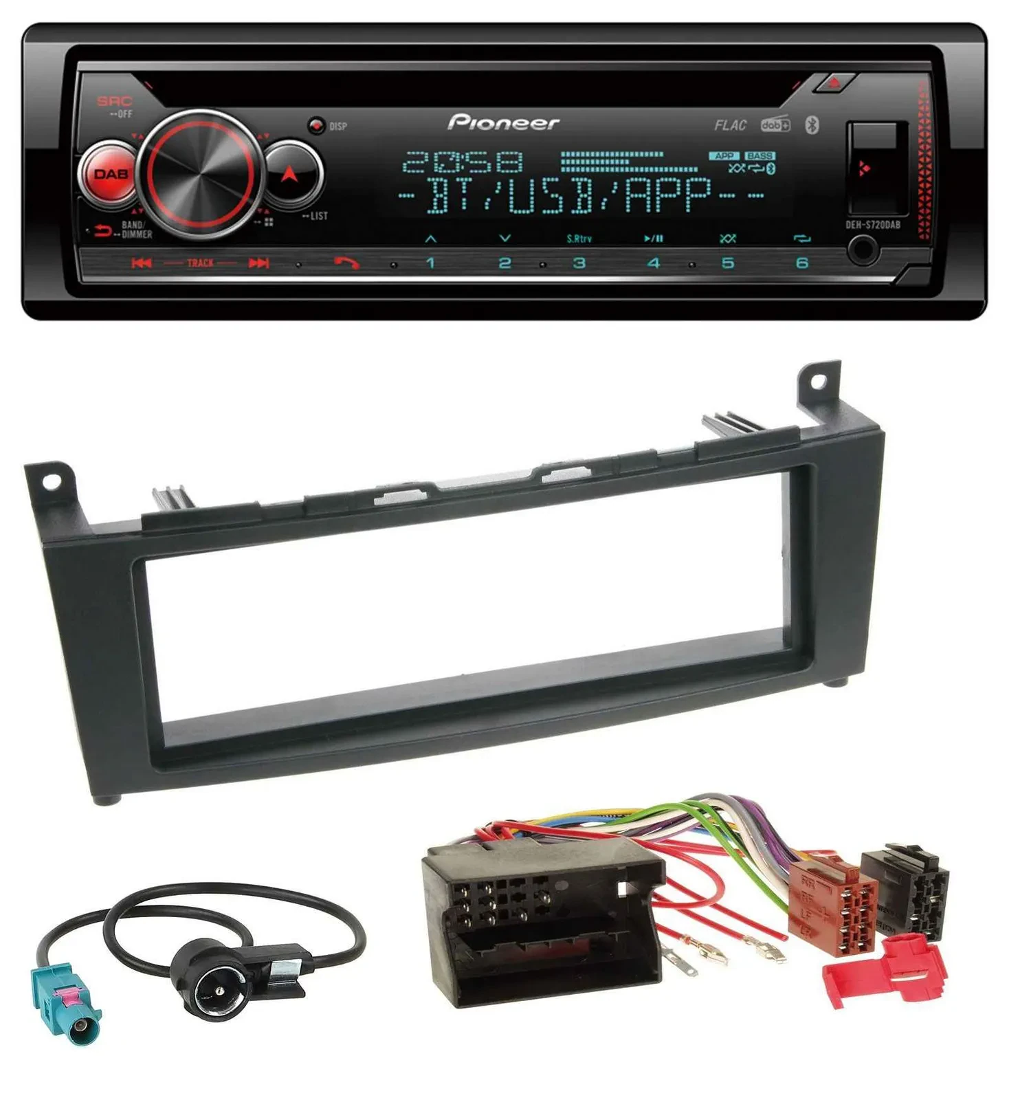 Pioneer MP3 DAB CD Bluetooth USB Autoradio für Mercedes C-Klasse W204 ab 2007