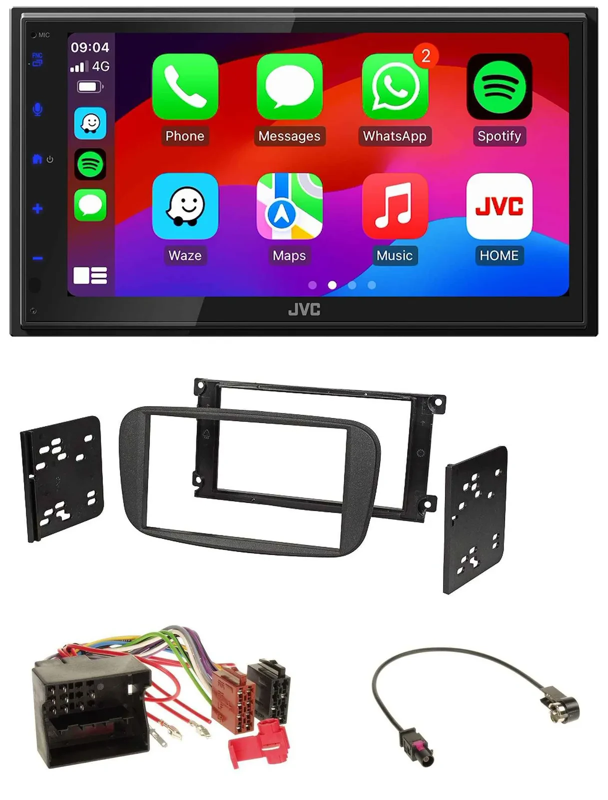 Автомагнитола для Ford Focus, C-Max, Galaxy JVC 2 DIN, DAB, Bluetooth, USB, MP3