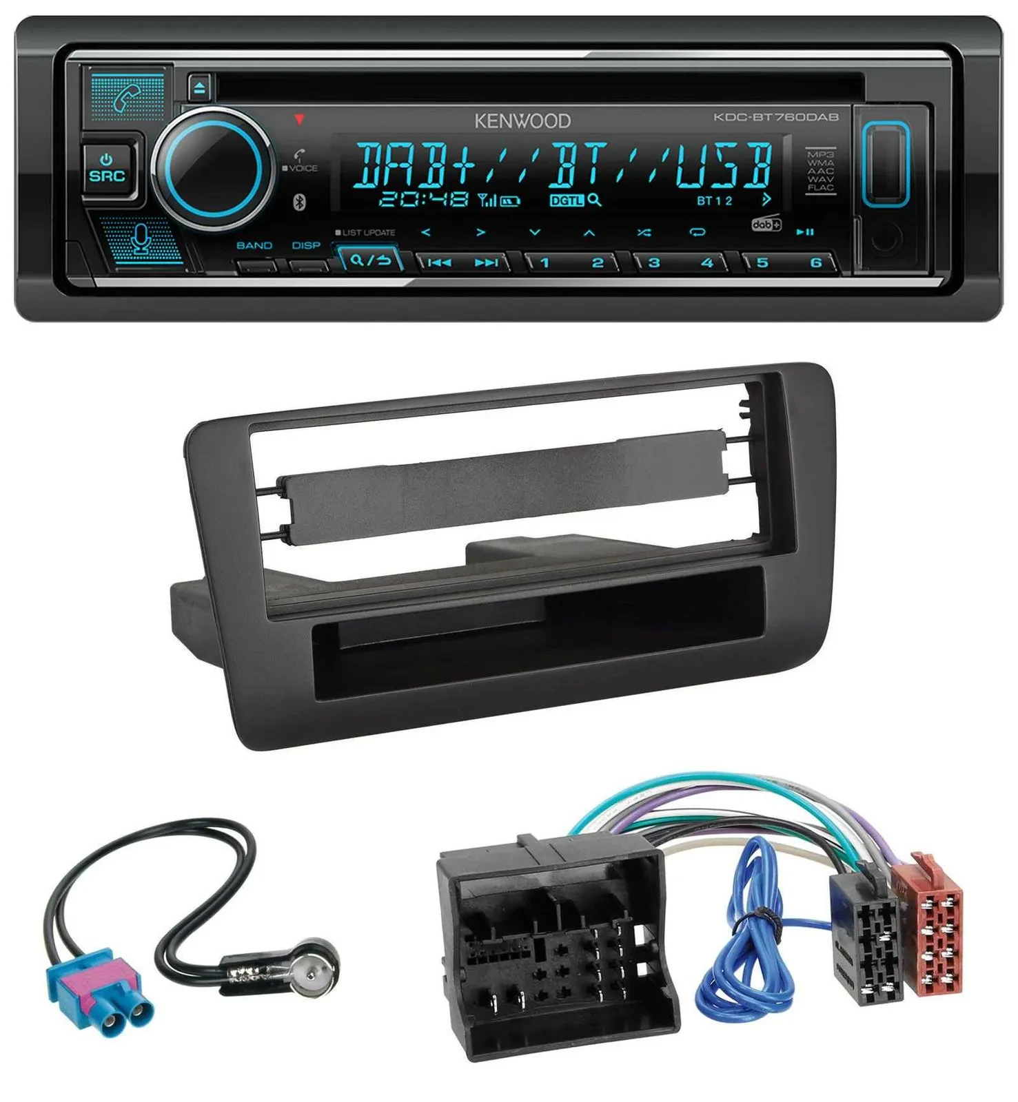 Автомагнитола Kenwood MP3, Bluetooth, DAB, USB, CD для Audi A1 (с 2012)