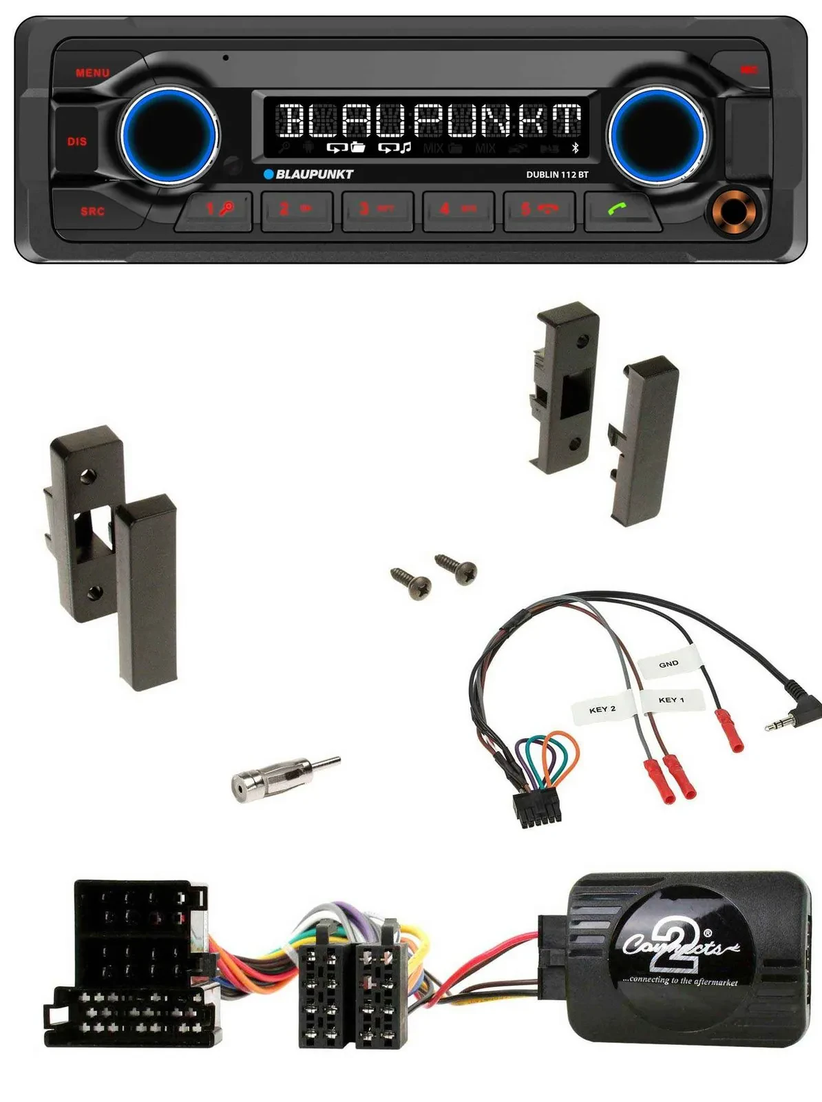 Автомагнитола для Audi A3 8L (1996–2000) Blaupunkt MP3 Bluetooth USB с поддержкой кнопок на руле
