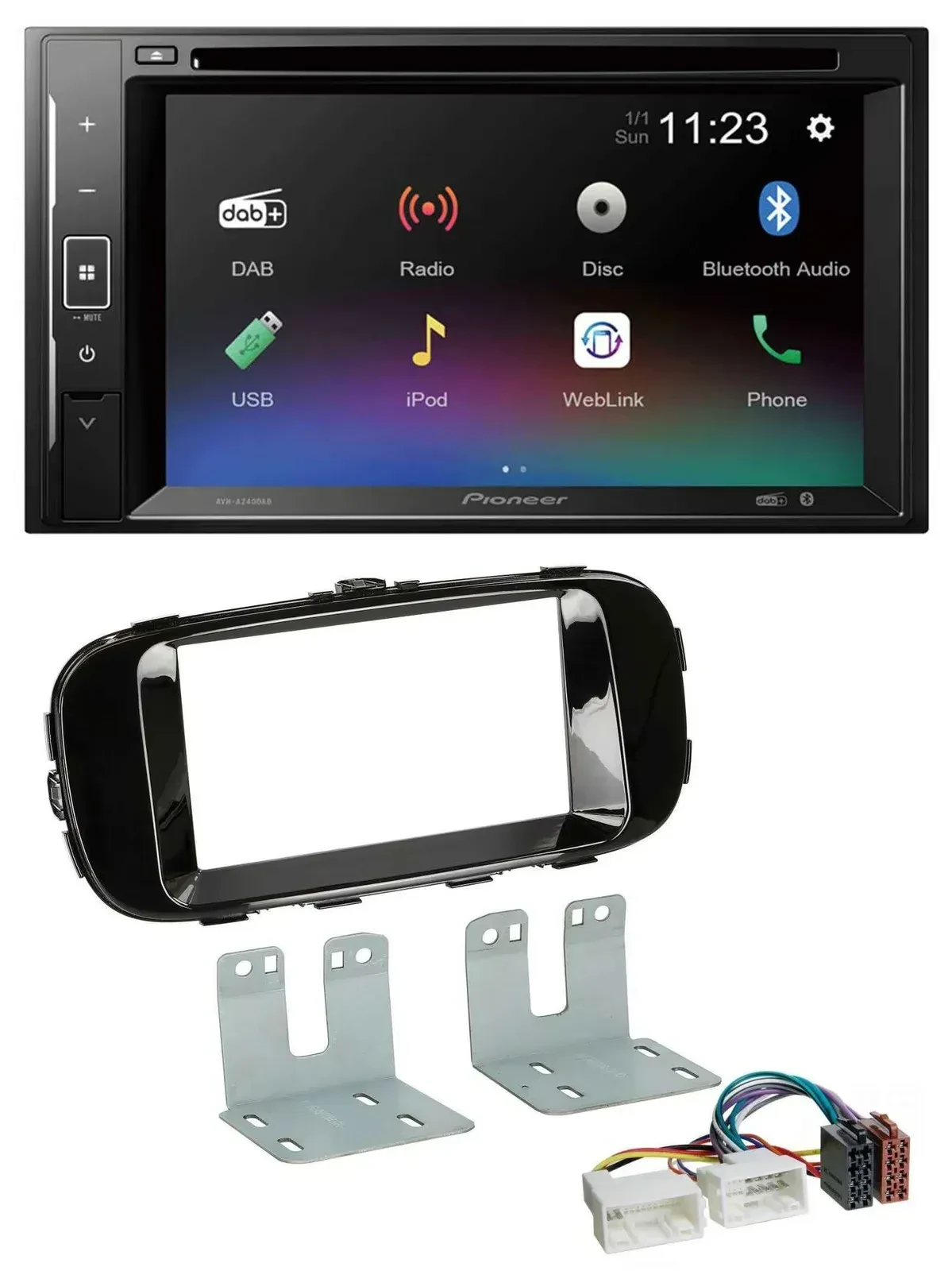 Автомагнитола Pioneer для Kia Soul (PS) с 2014, 2 DIN, Bluetooth, USB, MP3, DAB, DVD, цвет: черный (piano black)