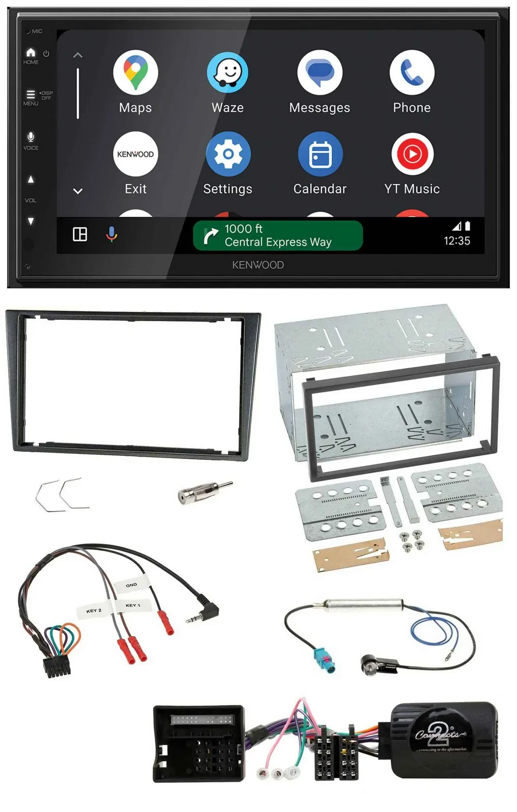 Kenwood DAB Bluetooth USB Lenkrad 2DIN Autoradio für Opel Tigra Corsa C Meriva g