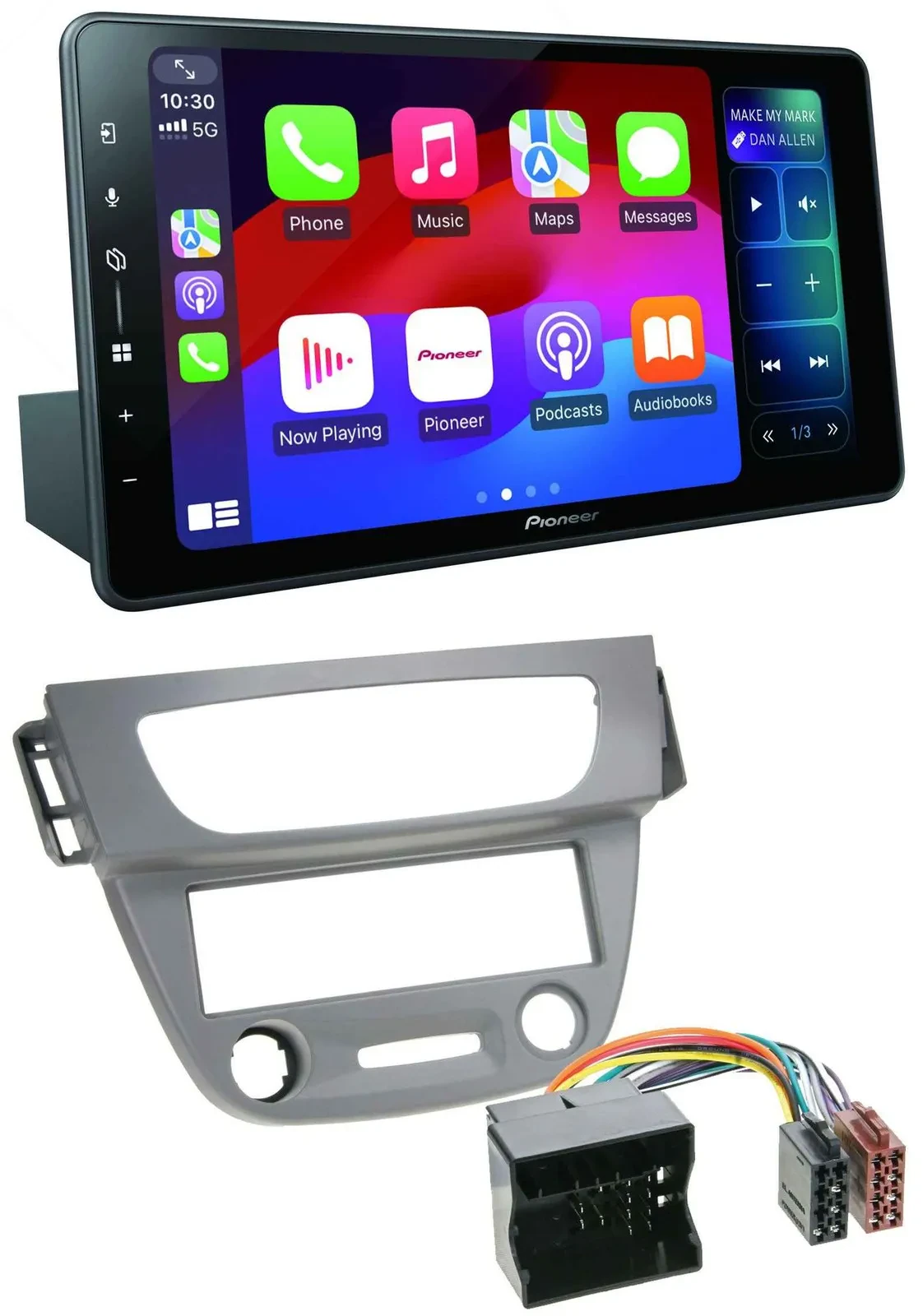 Pioneer Bluetooth DAB MP3 USB Autoradio für Renault Megane 3 Quadlock 09-14 grau