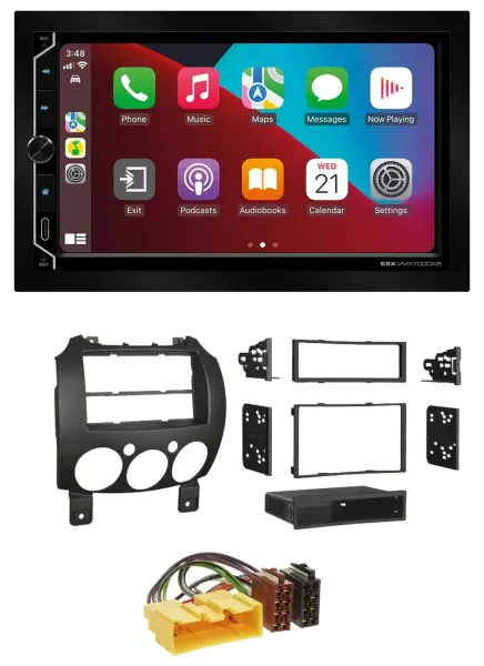 ESX 2DIN DAB USB MP3 Bluetooth Autoradio für Mazda 2 (ab 2007)