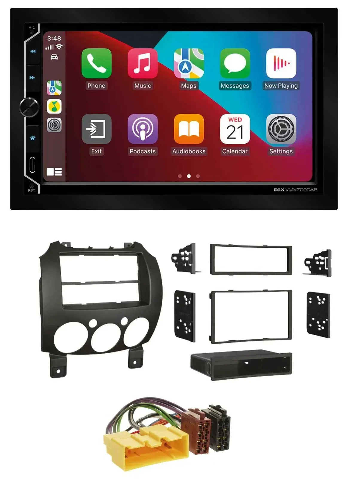 Автомагнитола для Mazda 2 (с 2007) ESX 2DIN, DAB, USB, MP3, Bluetooth