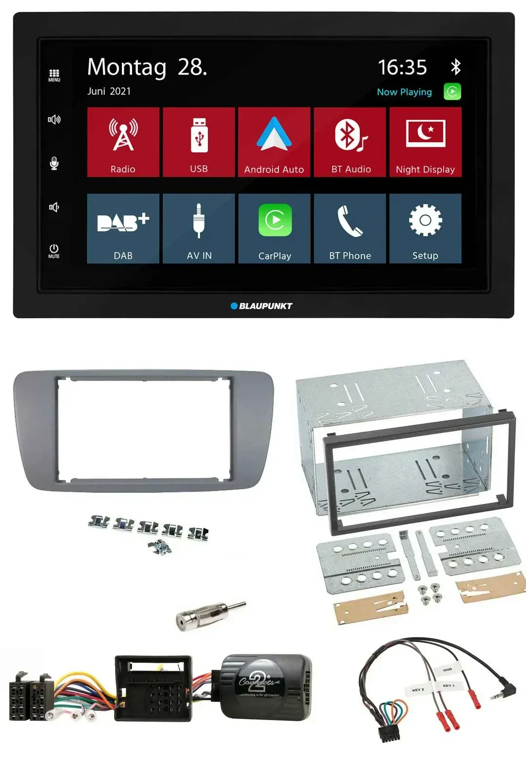 Blaupunkt Lenkrad Bluetooth DAB 2DIN USB Autoradio für Seat Ibiza ab 08 conemara
