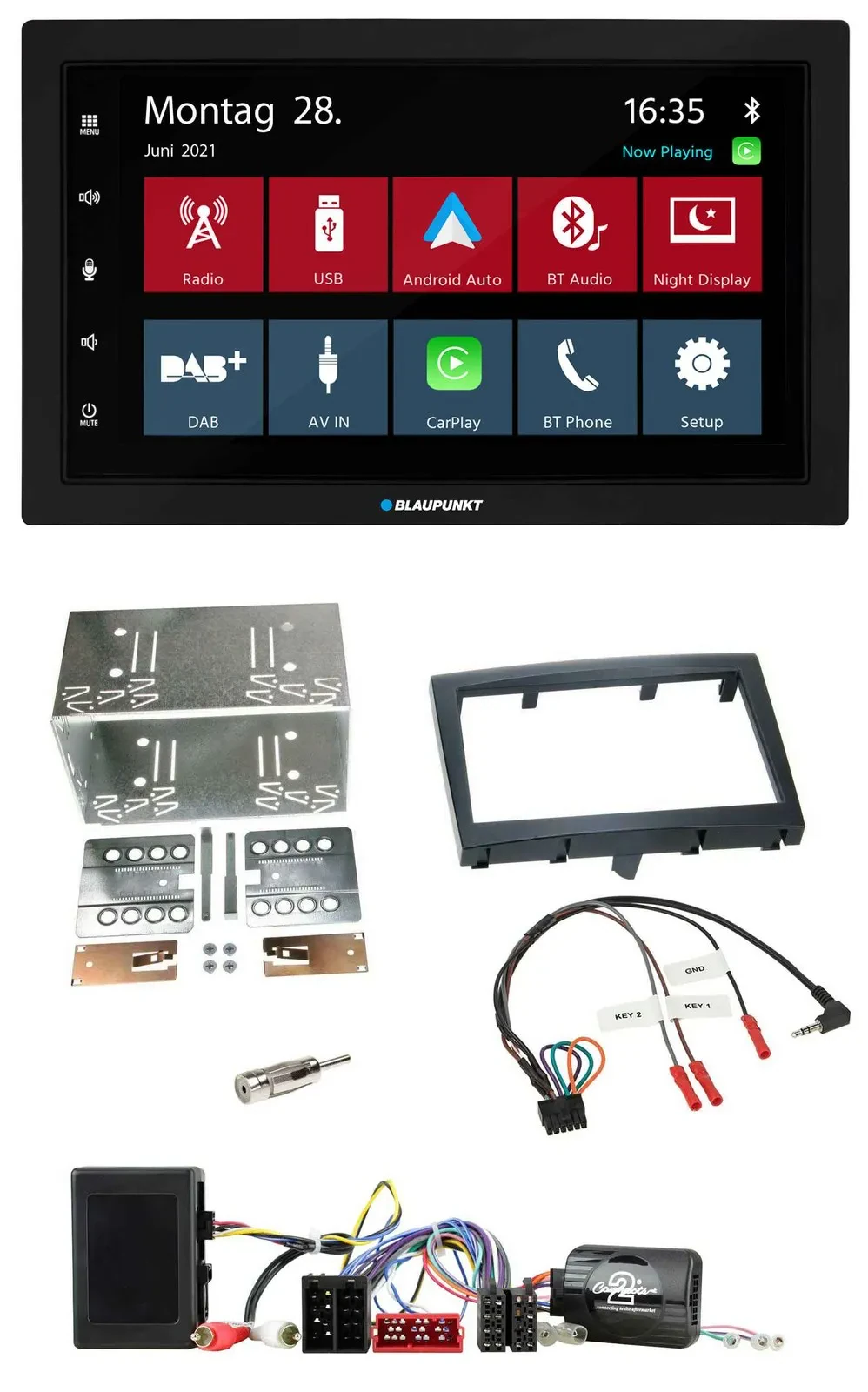 Blaupunkt Lenkrad Bluetooth DAB 2DIN USB Autoradio für Porsche Boxster 911 Cayma