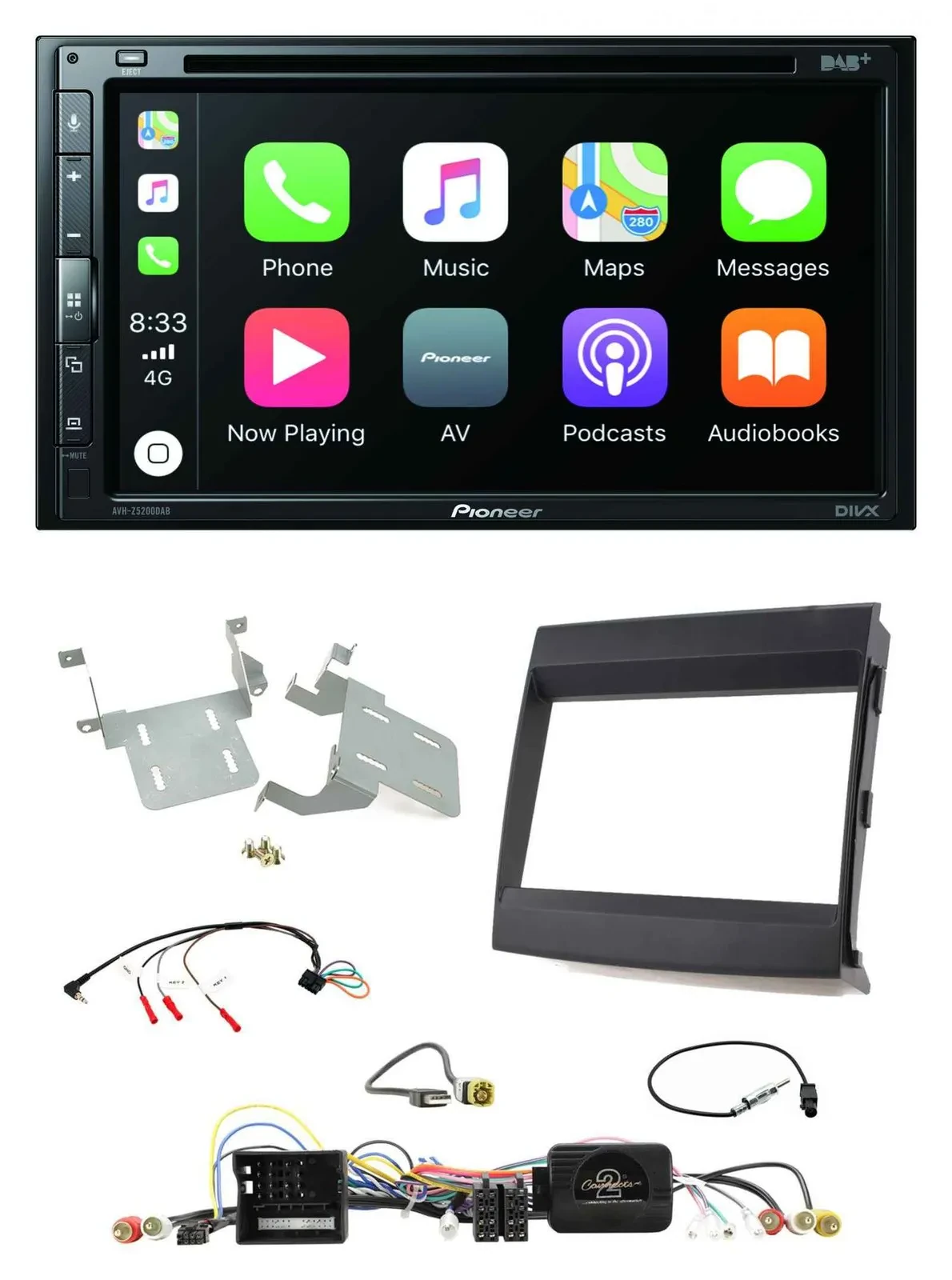Pioneer DVD 2DIN Lenkrad DAB Bluetooth USB Autoradio für Porsche Cayenne 2011-20
