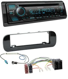 Автомагнитола для Fiat Panda (с 2012) Kenwood Bluetooth USB CD MP3 DAB глянцевая