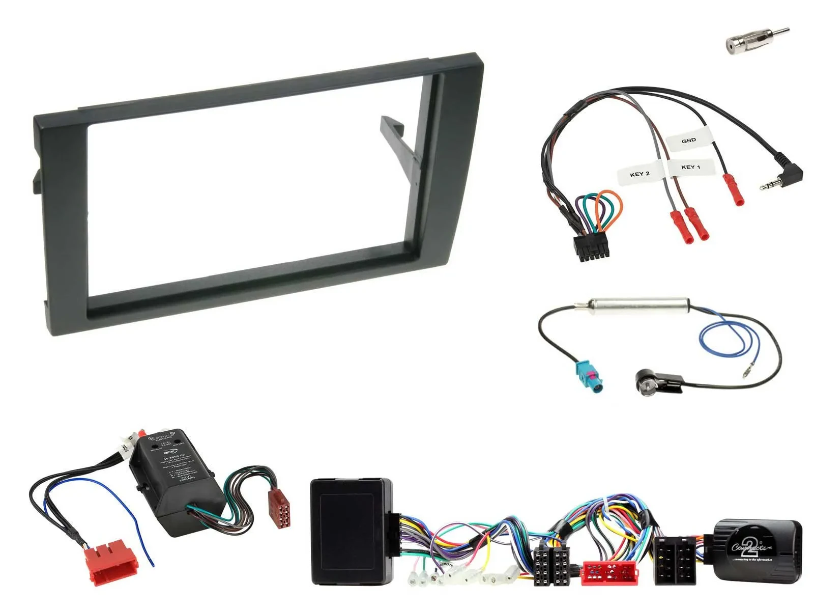 Radioset Lenkradadapter Doppel DIN Autoradio für Audi A4 2001-2008 Vollaktiv
