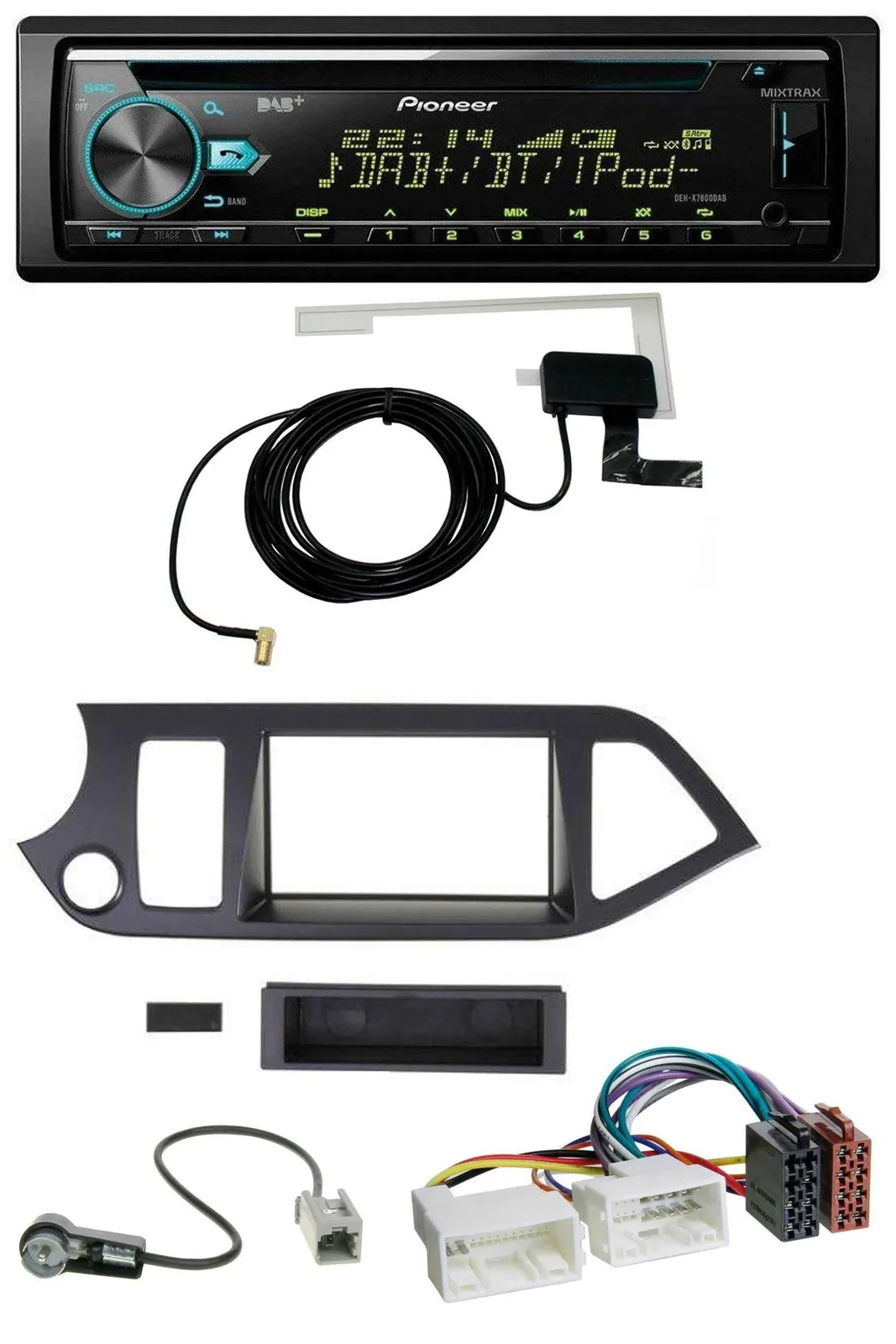 Pioneer MP3 AUX CD USB DAB Autoradio für Kia Picanto ab 2011 Start-Stop