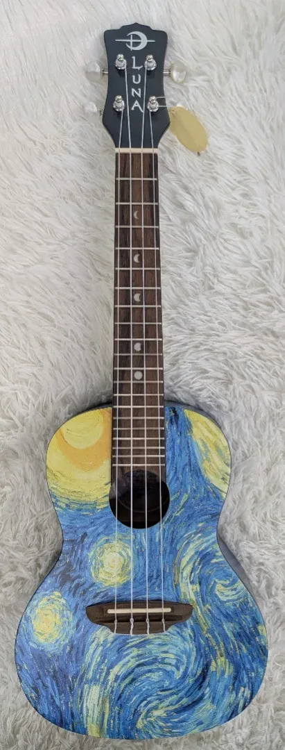 Luna Guitars Luna UKE STR C Concert Size Starry Night Design Acoustic Ukulele