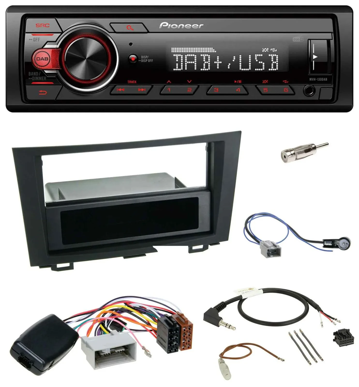 Pioneer MP3 1DIN DAB USB Lenkrad Autoradio für Honda CRV (2006-2012)